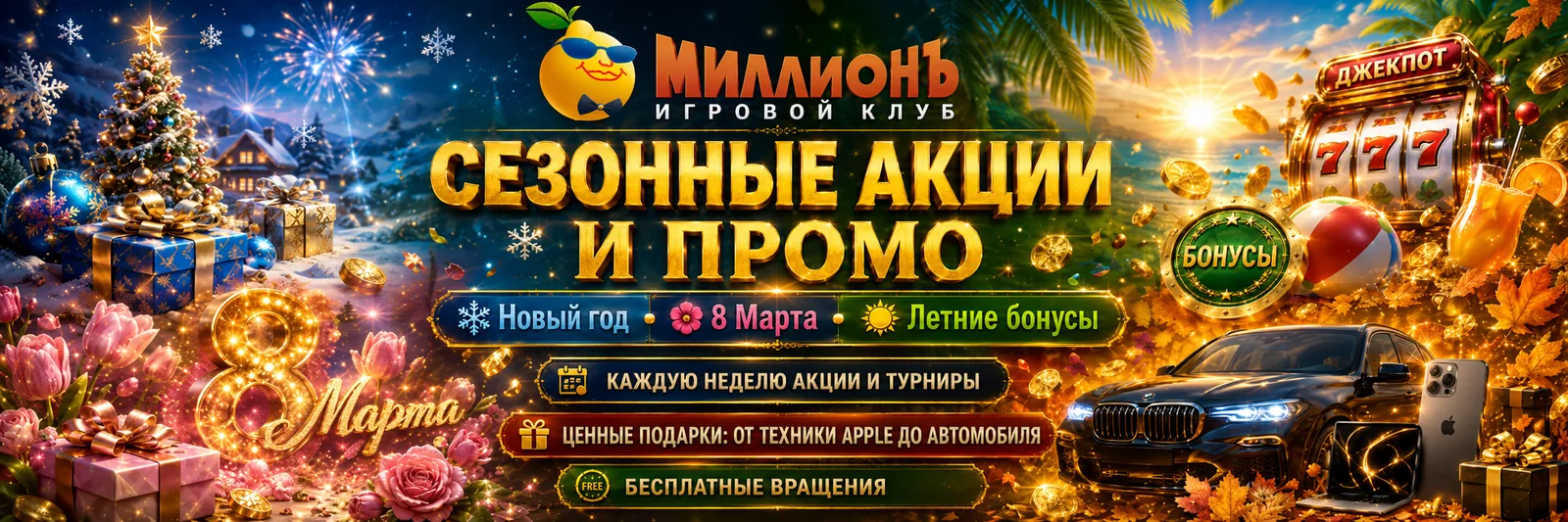 Игровой клуб Миллион, призы за статус